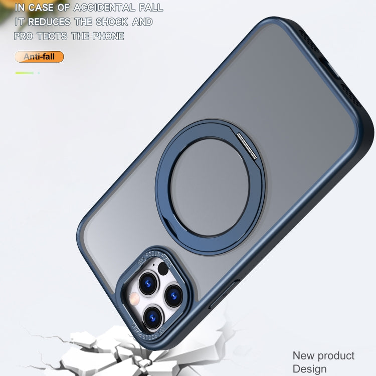 For iPhone 12 Pro Max Wing Series MagSafe Magnetic Ring Holder Phone Case(Blue) - iPhone 12 Pro Max Cases by buy2fix | Online Shopping UK | buy2fix