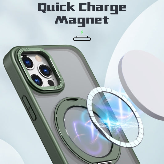 For iPhone 12 Pro Wing Series MagSafe Magnetic Ring Holder Phone Case(Green) - iPhone 12 / 12 Pro Cases by buy2fix | Online Shopping UK | buy2fix