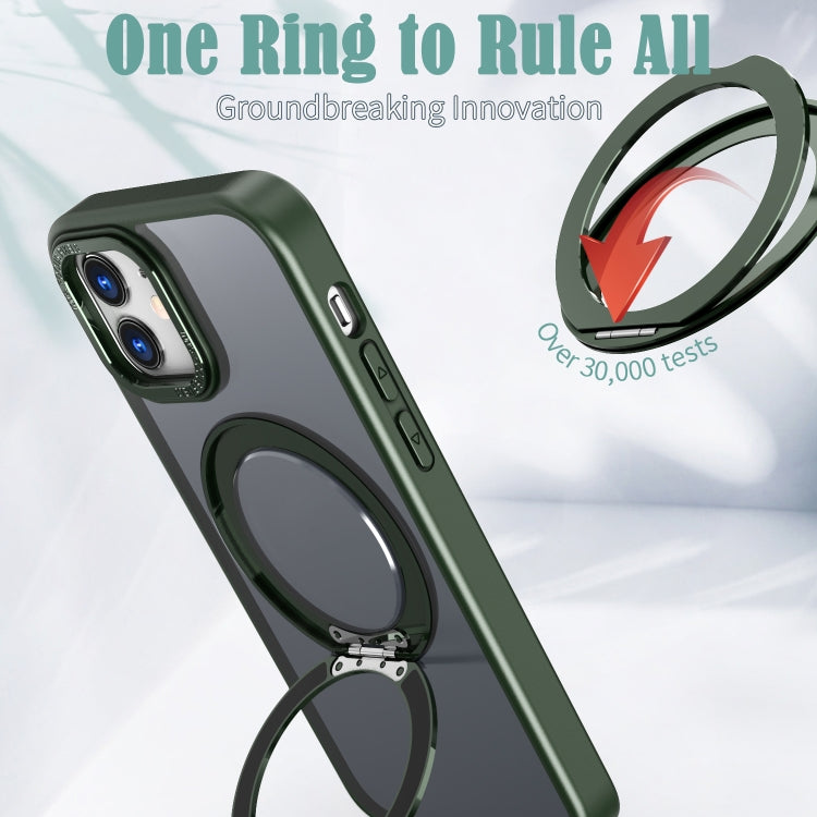 For iPhone 12 Wing Series MagSafe Magnetic Ring Holder Phone Case(Green) - iPhone 12 / 12 Pro Cases by buy2fix | Online Shopping UK | buy2fix