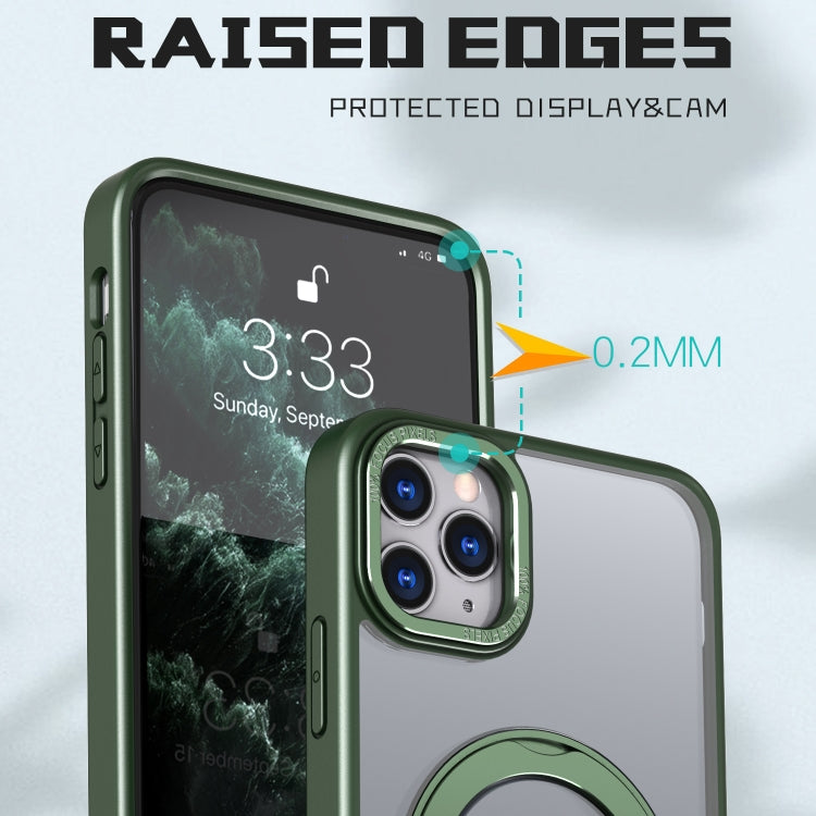 For iPhone 11 Pro Max Wing Series MagSafe Magnetic Ring Holder Phone Case(Green) - iPhone 11 Pro Max Cases by buy2fix | Online Shopping UK | buy2fix