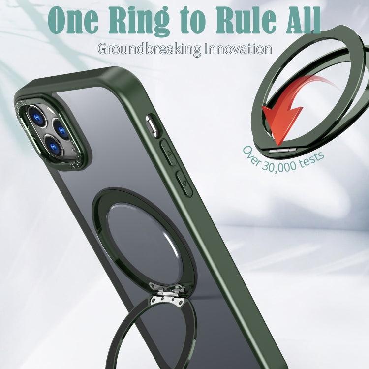 For iPhone 11 Pro Max Wing Series MagSafe Magnetic Ring Holder Phone Case(Green) - iPhone 11 Pro Max Cases by buy2fix | Online Shopping UK | buy2fix