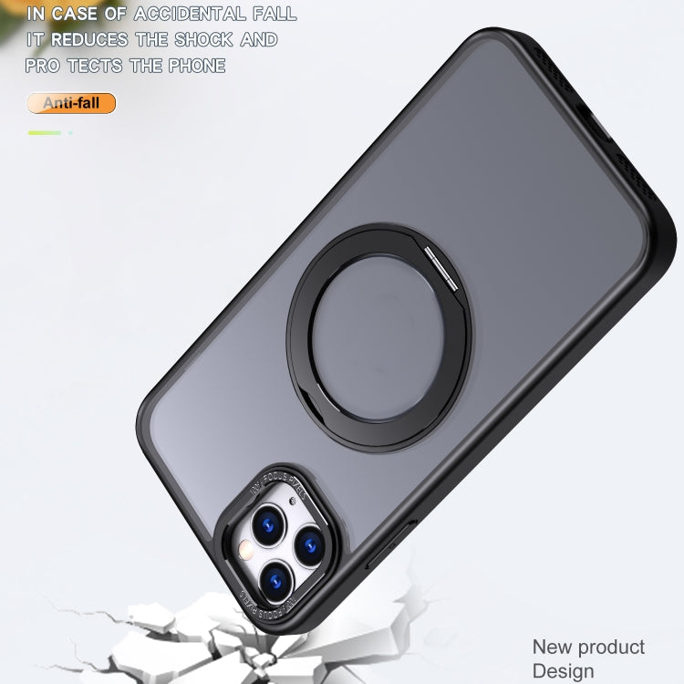 For iPhone 11 Pro Wing Series MagSafe Magnetic Ring Holder Phone Case(Black) - iPhone 11 Cases by buy2fix | Online Shopping UK | buy2fix