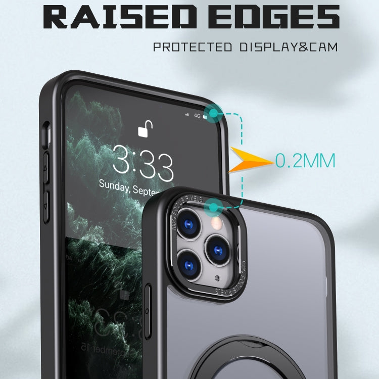 For iPhone 11 Pro Wing Series MagSafe Magnetic Ring Holder Phone Case(Black) - iPhone 11 Cases by buy2fix | Online Shopping UK | buy2fix