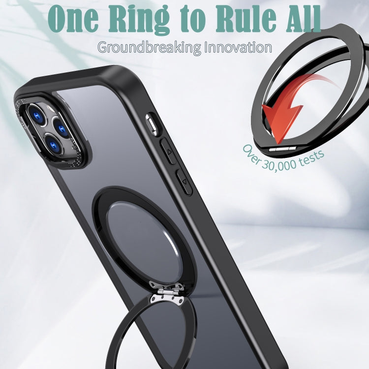 For iPhone 11 Pro Wing Series MagSafe Magnetic Ring Holder Phone Case(Black) - iPhone 11 Cases by buy2fix | Online Shopping UK | buy2fix