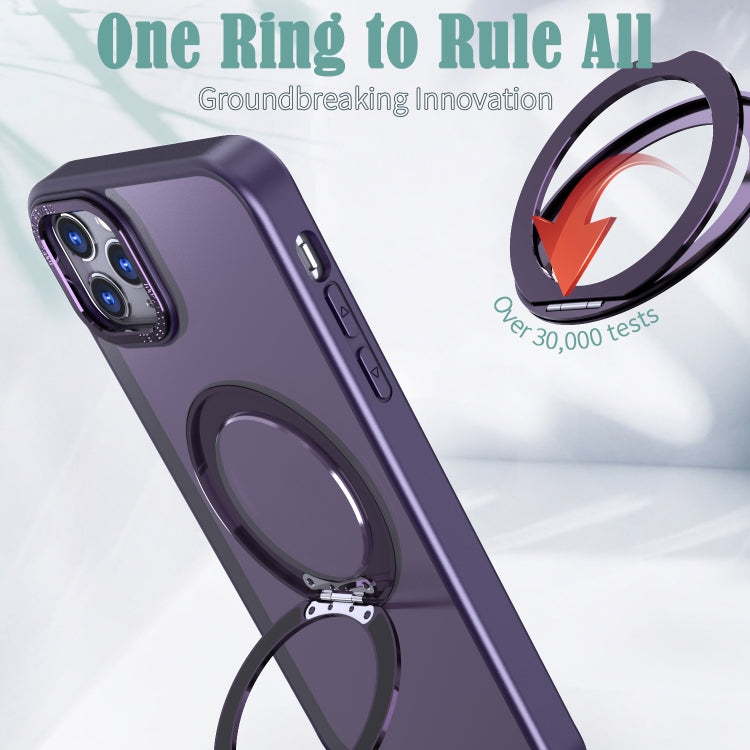 For iPhone 11 Pro Wing Series MagSafe Magnetic Ring Holder Phone Case(Dark Purple) - iPhone 11 Cases by buy2fix | Online Shopping UK | buy2fix