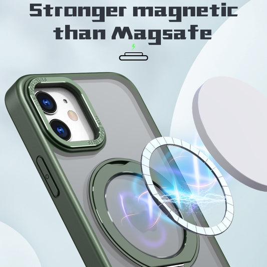 For iPhone 11 Wing Series MagSafe Magnetic Ring Holder Phone Case(Green) - iPhone 11 Cases by buy2fix | Online Shopping UK | buy2fix