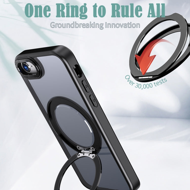 For iPhone SE 2022 / 2020 / 8 / 7 Wing Series MagSafe Magnetic Ring Holder Phone Case(Black) - iPhone SE 2022 / 2020 / 8 / 7 Cases by buy2fix | Online Shopping UK | buy2fix