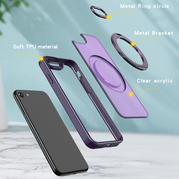 For iPhone SE 2022 / 2020 / 8 / 7 Wing Series MagSafe Magnetic Ring Holder Phone Case(Dark Purple) - iPhone SE 2022 / 2020 / 8 / 7 Cases by buy2fix | Online Shopping UK | buy2fix