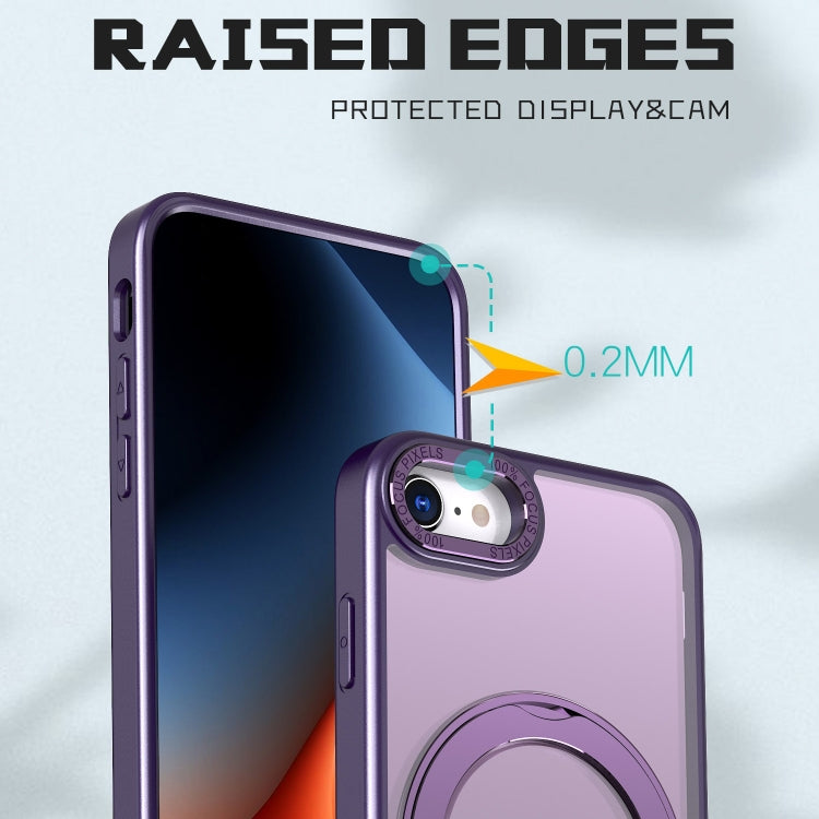 For iPhone SE 2022 / 2020 / 8 / 7 Wing Series MagSafe Magnetic Ring Holder Phone Case(Dark Purple) - iPhone SE 2022 / 2020 / 8 / 7 Cases by buy2fix | Online Shopping UK | buy2fix