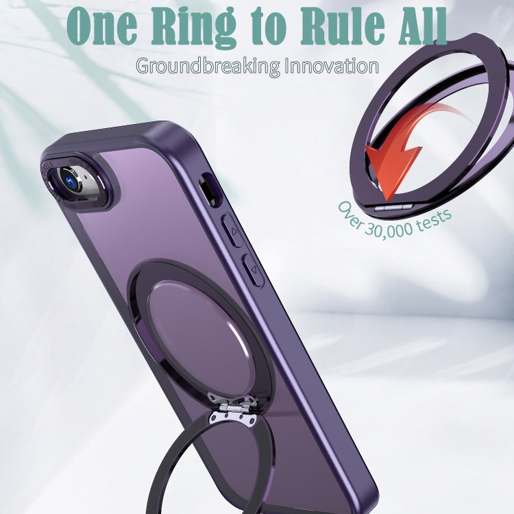 For iPhone SE 2022 / 2020 / 8 / 7 Wing Series MagSafe Magnetic Ring Holder Phone Case(Dark Purple) - iPhone SE 2022 / 2020 / 8 / 7 Cases by buy2fix | Online Shopping UK | buy2fix