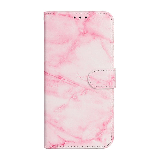 For iPhone 16 Pro Max Colored Drawing Marble Pattern Leather Phone Case(Pink Marble) by buy2fix