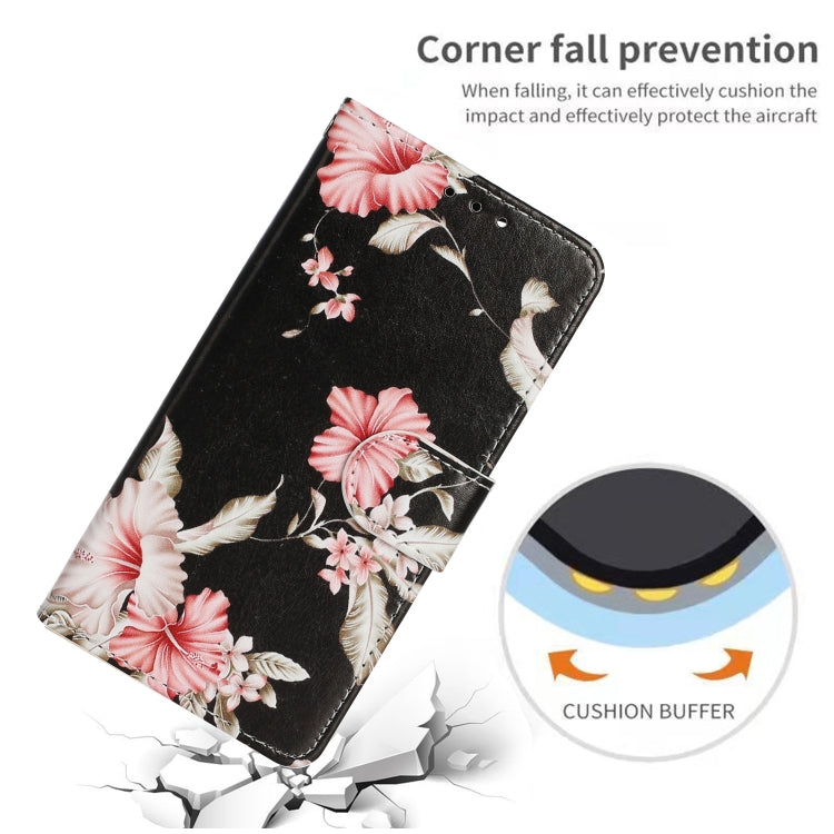 For iPhone 16 Pro Colored Drawing Marble Pattern Leather Phone Case(Azalea) by buy2fix