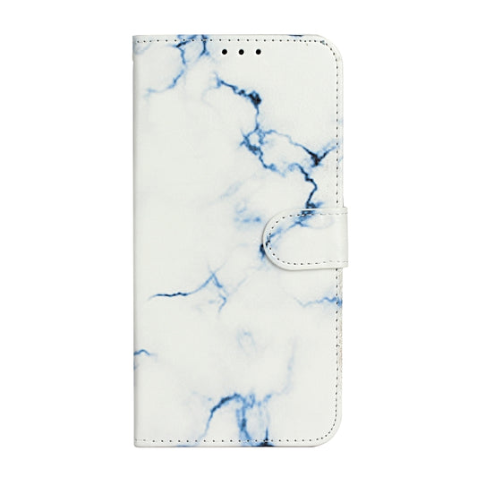For iPhone 16 Pro Colored Drawing Marble Pattern Leather Phone Case(White Marble) by buy2fix