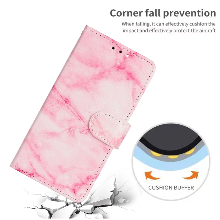 For iPhone 16 Pro Colored Drawing Marble Pattern Leather Phone Case(Pink Marble) by buy2fix