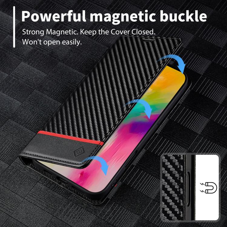 For iPhone 17 LC.IMEEKE Carbon Fiber Leather Phone Case(Horizontal Black) - iPhone 17 Cases by LC.IMEEKE | Online Shopping UK | buy2fix