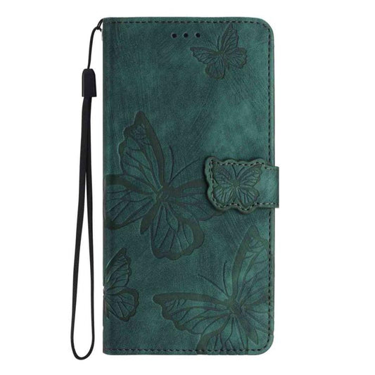 For iPhone Air Skin-feel Embossed Butterfly Leather Phone Case(Green) - iPhone Air Cases by buy2fix | Online Shopping UK | buy2fix