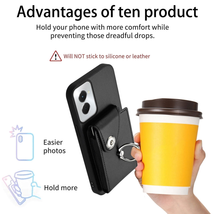 For Motorola Moto G Power 2024 5G Organ Card Bag Ring Holder Phone Case(Black) by buy2fix
