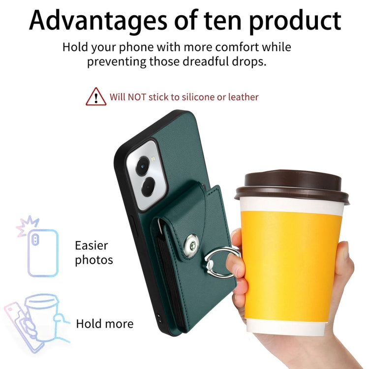 For Motorola Moto G Power 2024 5G Organ Card Bag Ring Holder Phone Case(Green) by buy2fix