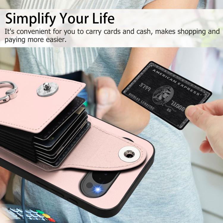 For Google Pixel 10 / 10 Pro Organ Card Bag Ring Holder Phone Case(Pink) - Google Cases by buy2fix | Online Shopping UK | buy2fix