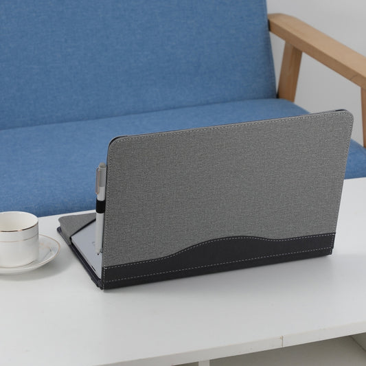 For Microsoft Surface Laptop Studio 2 Cotton Cloth Texture Leather Laptop Protective Case(Light Grey) by buy2fix