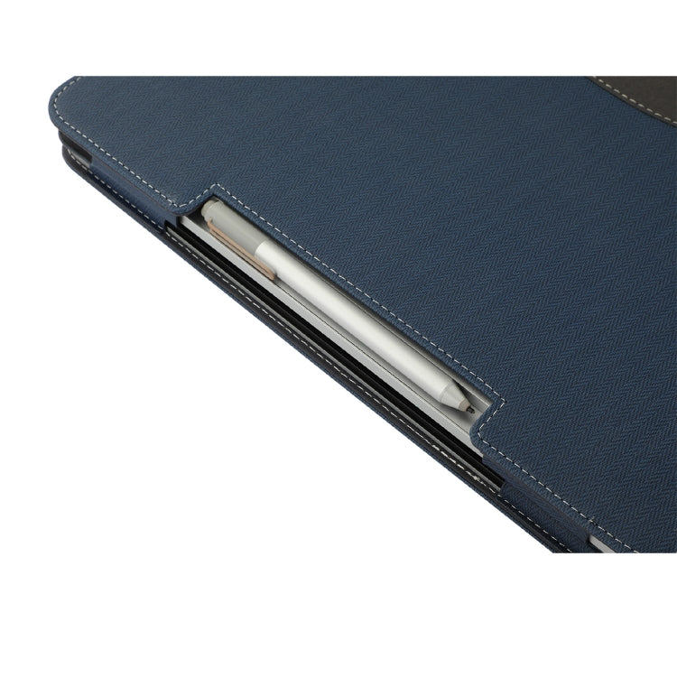 For Microsoft Surface Laptop Studio 2 Herringbone Texture Leather Laptop Protective Case(Dark Blue) by buy2fix