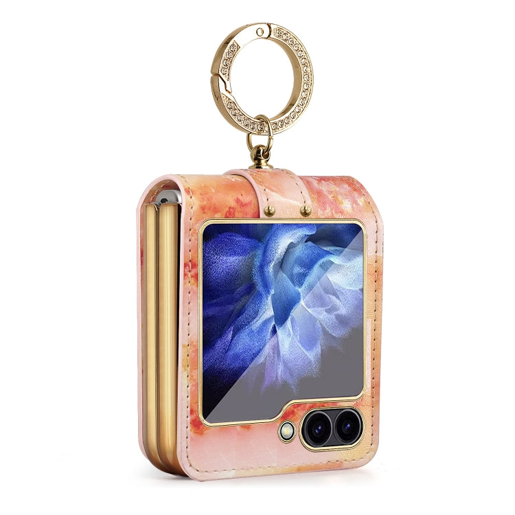 For Samsung Galaxy Z Flip6 Colorful Clouds Series Ring Hand-held PU Phone Case(Pink) - Galaxy Z Flip6 5G Cases by buy2fix | Online Shopping UK | buy2fix