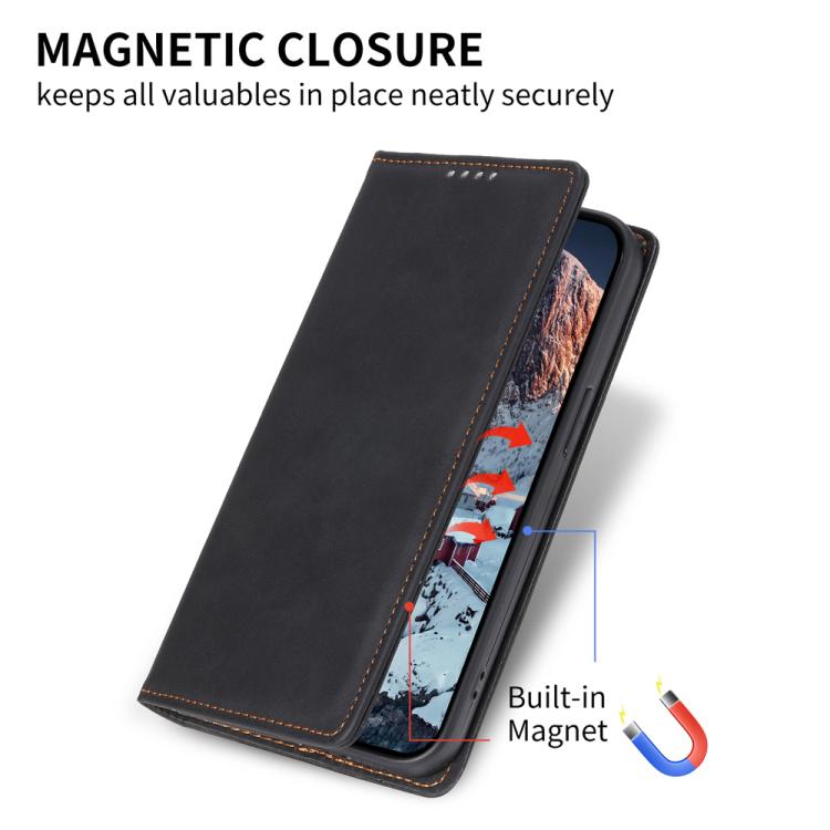 For iPhone Air Business Solid Color Magnetic RFID Leather Phone Case(Black) - iPhone Air Cases by buy2fix | Online Shopping UK | buy2fix