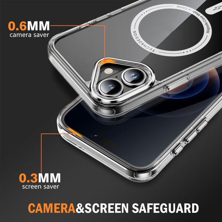 For iPhone 16 Airbag Magsafe PC Hybrid TPU Phone Case(Transparent) by buy2fix