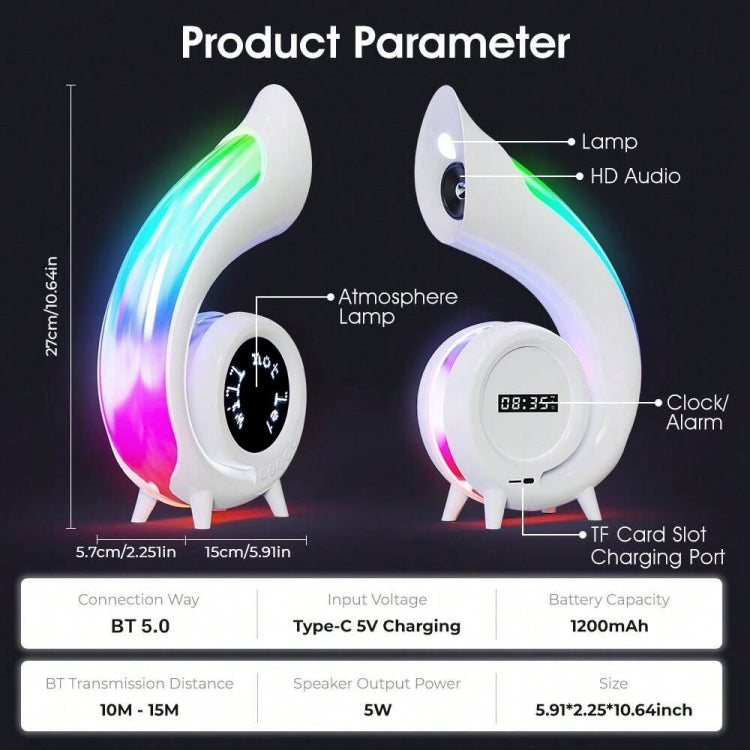 G69 Abyss Light RGB Colorful Desktop Bluetooth Speaker(White) - Desktop Speaker by buy2fix | Online Shopping UK | buy2fix