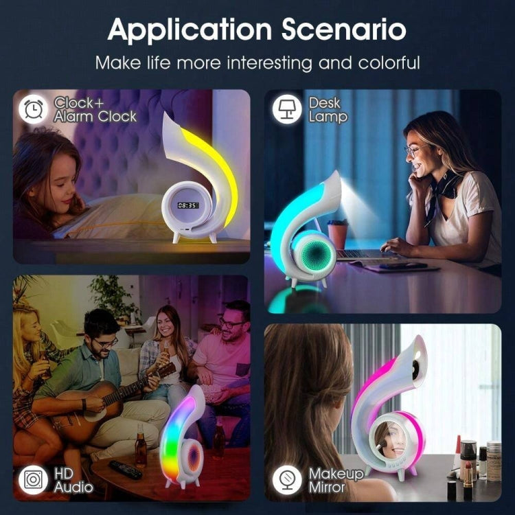 G69 Pro LED Lyrics Screen RGB Colorful Desktop Bluetooth Speaker(White) - Desktop Speaker by buy2fix | Online Shopping UK | buy2fix