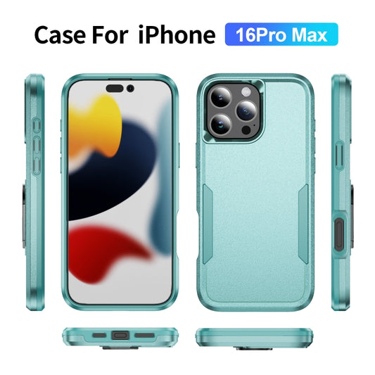 For iPhone 16 Pro Max Pioneer Armor Heavy Duty PC + TPU Phone Case(Green) by buy2fix