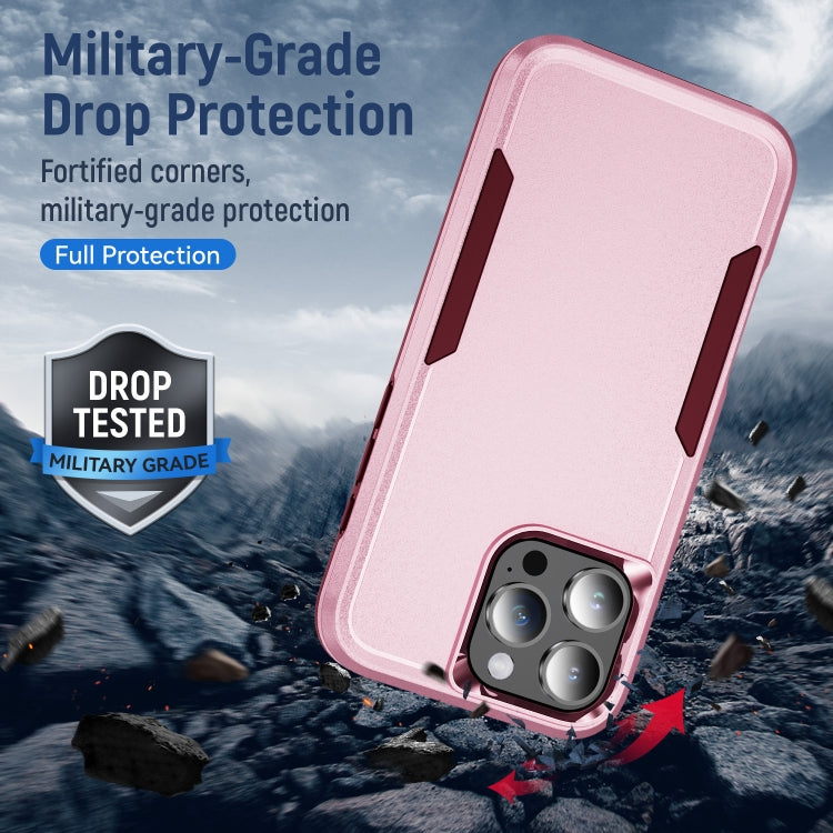 For iPhone 16 Pro Pioneer Armor Heavy Duty PC + TPU Phone Case(Pink+Rose Red) by buy2fix