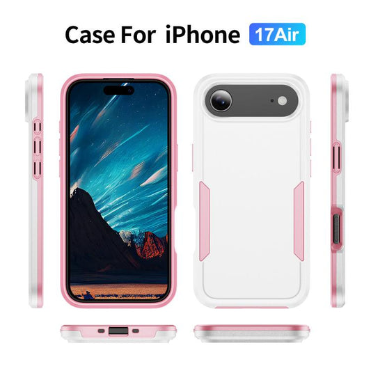 For iPhone Air Pioneer Armor Heavy Duty PC + TPU Phone Case(White+Pink) - iPhone Air Cases by buy2fix | Online Shopping UK | buy2fix