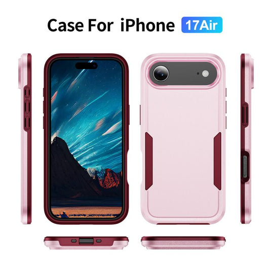 For iPhone Air Pioneer Armor Heavy Duty PC + TPU Phone Case(Pink+Rose Red) - iPhone Air Cases by buy2fix | Online Shopping UK | buy2fix