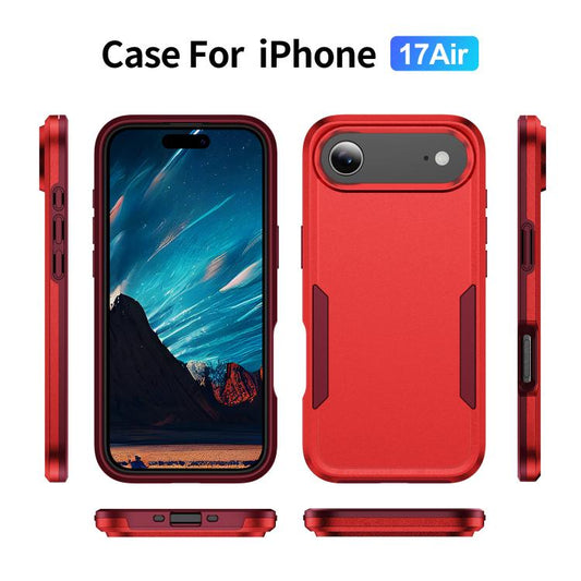 For iPhone Air Pioneer Armor Heavy Duty PC + TPU Phone Case(Red+Rose Red) - iPhone Air Cases by buy2fix | Online Shopping UK | buy2fix