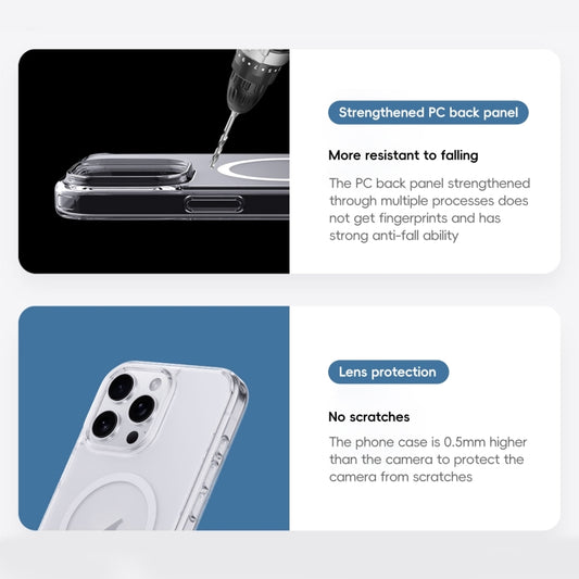 For iPhone 16 Pro Crystal Clear Frosted MagSafe Magnetic Phone Case(Transparent) by buy2fix