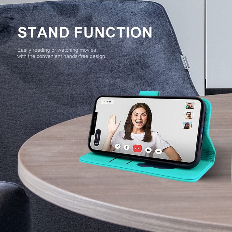 For Google Pixel 9 / 9 Pro Cute Cat Embossed Leather Phone Case(Lake Blue) by buy2fix