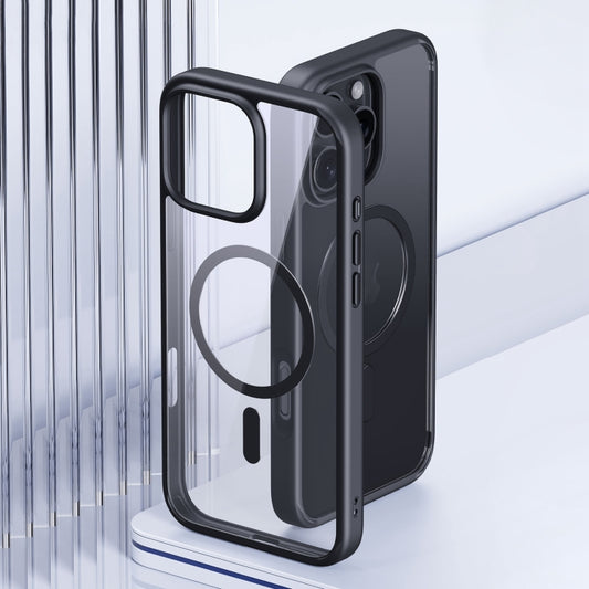 For iPhone 16 Plus Ming Shield Series MagSafe Magnetic Phone Case(Black) - iPhone 16 Plus Cases by buy2fix | Online Shopping UK | buy2fix