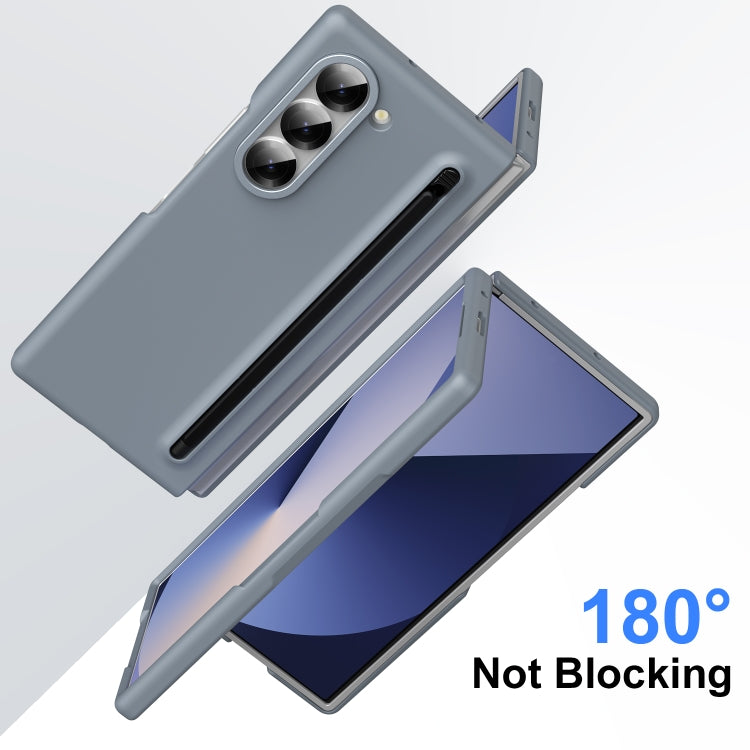 For Samsung Galaxy Z Fold6 Skin Feel Foldable Shockproof Phone Case with Capacitive Stylus(Grey) - Galaxy Z Fold6 5G Cases by buy2fix | Online Shopping UK | buy2fix