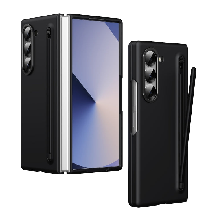 For Samsung Galaxy Z Fold6 Skin Feel Foldable Shockproof Phone Case with Capacitive Stylus(Black) - Galaxy Z Fold6 5G Cases by buy2fix | Online Shopping UK | buy2fix