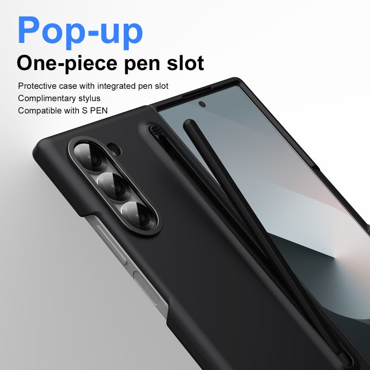 For Samsung Galaxy Z Fold6 Skin Feel Foldable Shockproof Phone Case with Capacitive Stylus(Black) - Galaxy Z Fold6 5G Cases by buy2fix | Online Shopping UK | buy2fix