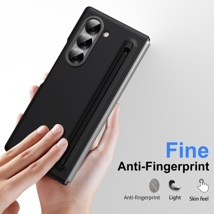 For Samsung Galaxy Z Fold6 Skin Feel Foldable Shockproof Phone Case with Capacitive Stylus(Black) - Galaxy Z Fold6 5G Cases by buy2fix | Online Shopping UK | buy2fix