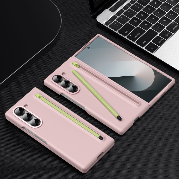 For Samsung Galaxy Z Fold6 Integrated Skin Feel Foldable Phone Case with Capacitive Stylus(Pink) - Galaxy Z Fold6 5G Cases by buy2fix | Online Shopping UK | buy2fix