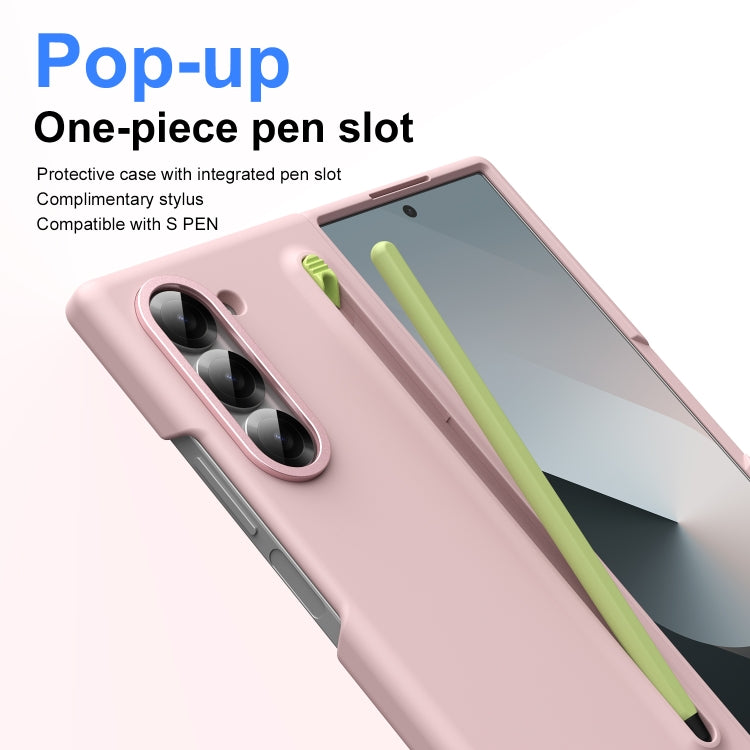 For Samsung Galaxy Z Fold6 Integrated Skin Feel Foldable Phone Case with Capacitive Stylus(Pink) - Galaxy Z Fold6 5G Cases by buy2fix | Online Shopping UK | buy2fix
