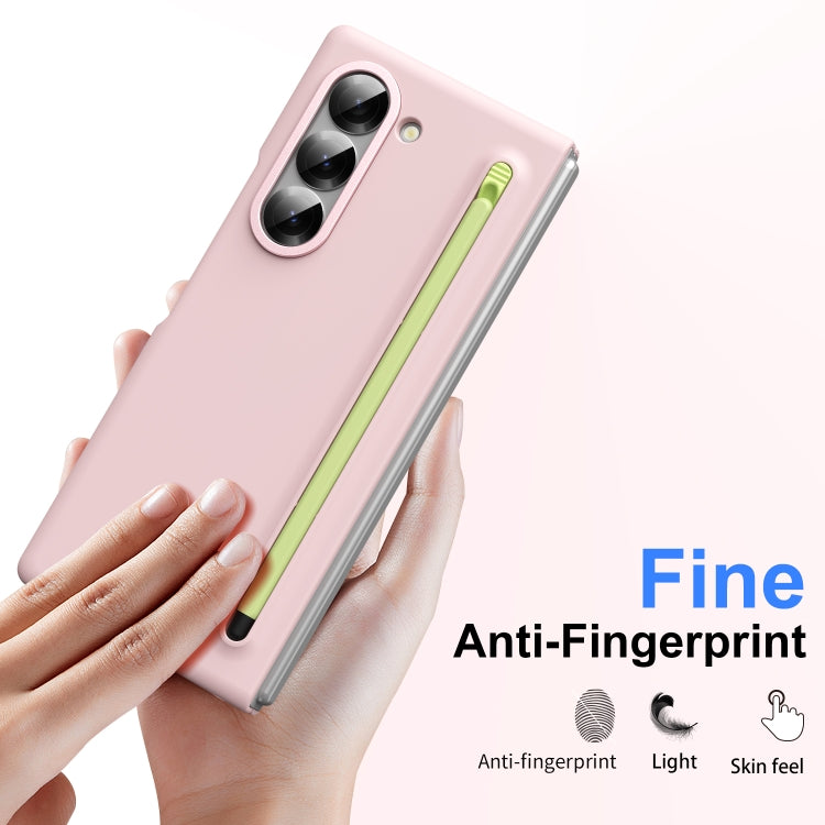 For Samsung Galaxy Z Fold6 Integrated Skin Feel Foldable Phone Case with Capacitive Stylus(Pink) - Galaxy Z Fold6 5G Cases by buy2fix | Online Shopping UK | buy2fix