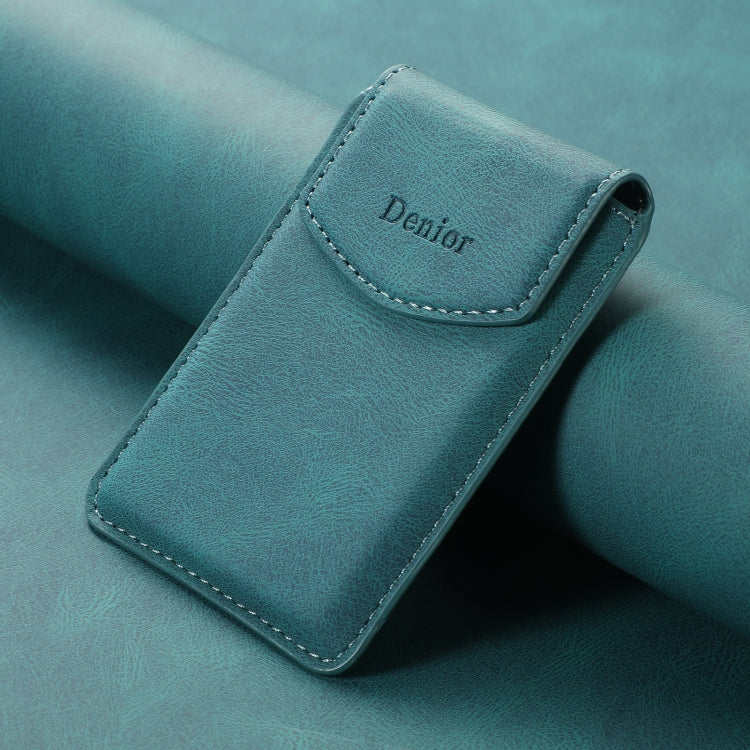 Denior V12 MagSafe Magnetic Phone PU Card Sleeve(Blue) - Adhesive Card Holders by Denior | Online Shopping UK | buy2fix