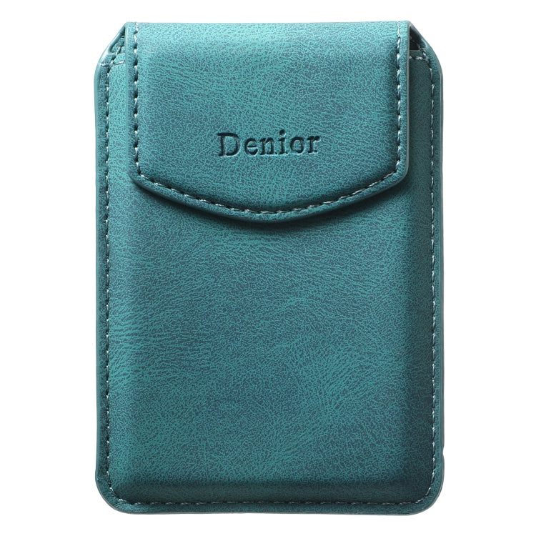 Denior V12 MagSafe Magnetic Phone PU Card Sleeve(Blue) - Adhesive Card Holders by Denior | Online Shopping UK | buy2fix