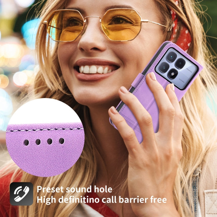 For Redmi K70 Ultra Dierfeng Dream Line TPU Hybrid PU Leather Phone Case(Purple) - Xiaomi Cases by buy2fix | Online Shopping UK | buy2fix