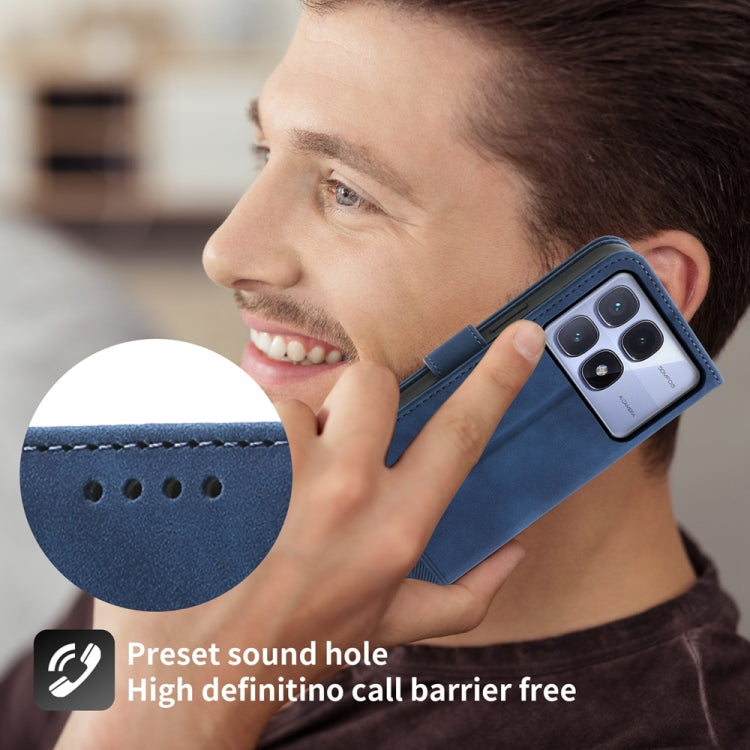 For Redmi K70 Ultra Dierfeng Dream Line TPU Hybrid PU Leather Phone Case(Blue) - Xiaomi Cases by buy2fix | Online Shopping UK | buy2fix