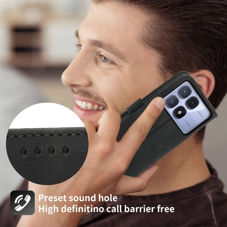 For Redmi K70 Ultra Dierfeng Dream Line TPU Hybrid PU Leather Phone Case(Black) by buy2fix